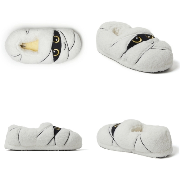 Dearfoams Cozy Comfort Halloween Unisex Mummy Closed Back Slippers, Size Medium - Picture 2 of 5